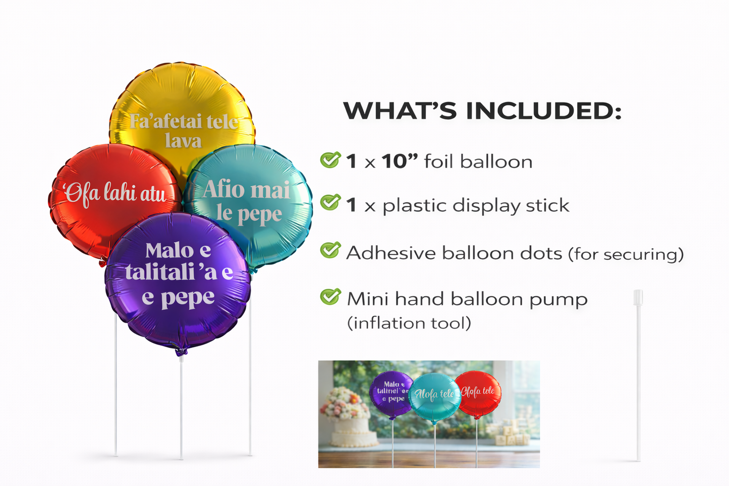 Samoan Celebration Foil Balloon – “Manuia lou aso fanau” (10 inch)