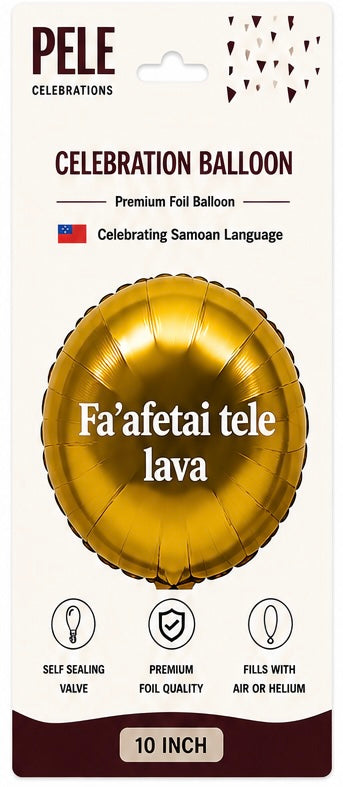 Samoan Celebration Foil Balloon – “Fa’afetai Tele Lava” (10 inch)