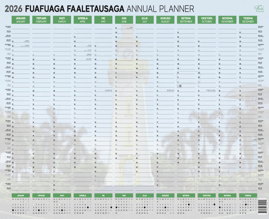 Wall Planner Double Sided A2 Unlaminated Samoan 2026