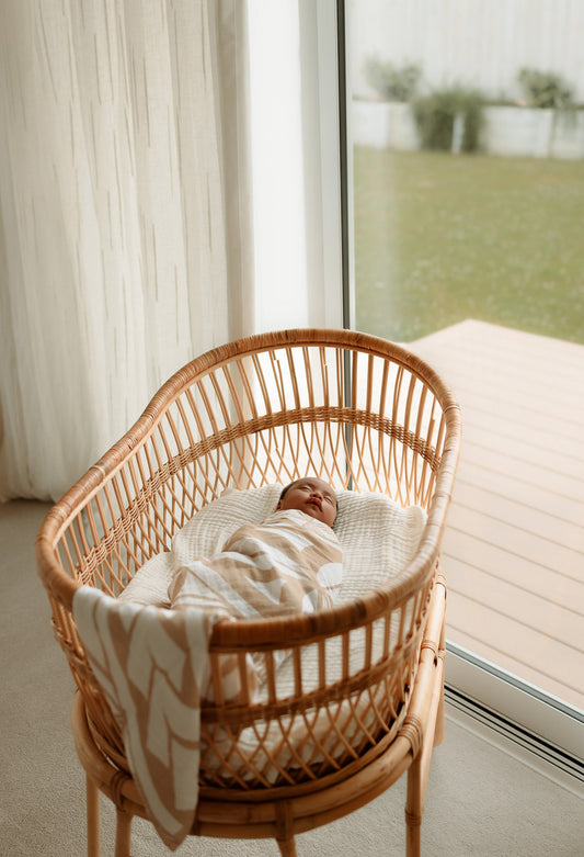 Organic Muslin wrap in ili Tan